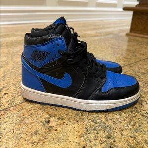 Jordan Black and Blue Interior Sneaker View
